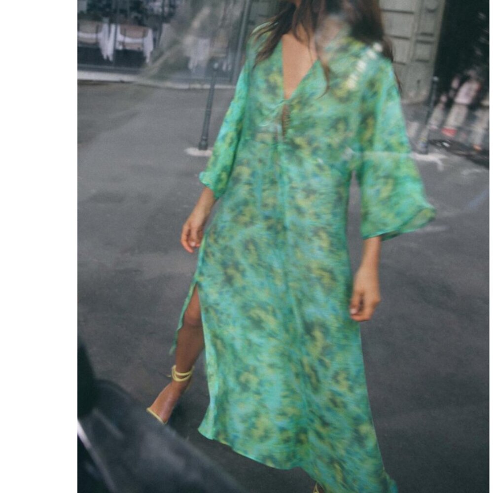 Zara beaded tunic dress coverup